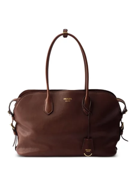 Geantă shopper Prada din piele maro