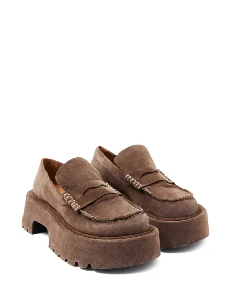 Pantofi loafer Jw Anderson din piele cu platformă maro