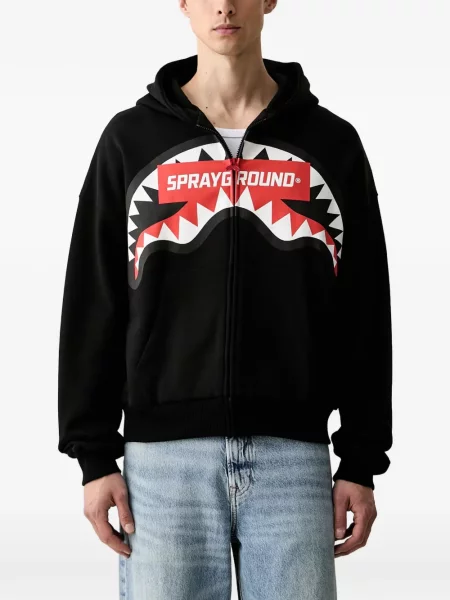 Hanorac cu glugă Sprayground cu imagine negru