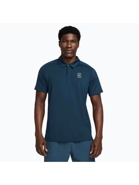 Tricou polo de tenis pentru bărbați Nike Court Dri-Fit Advantage armory navy / white / white alb