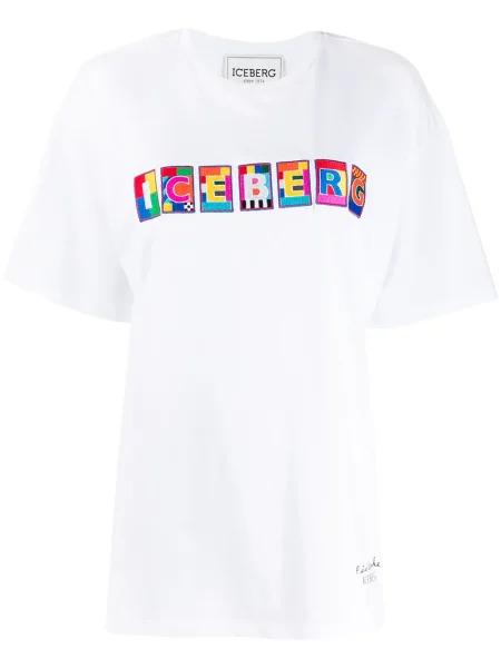 Tricou Iceberg cu broderie alb