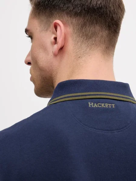 Однотонное поло Hackett London синее