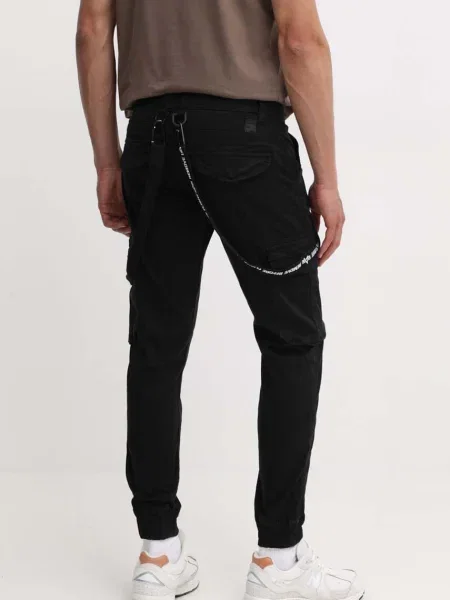 ALPHA INDUSTRIES Pantaloni cu / alb negru