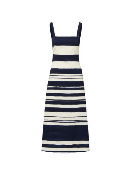 Rochie midi Veronica Beard cu dungi până la genunchi de costum albastru