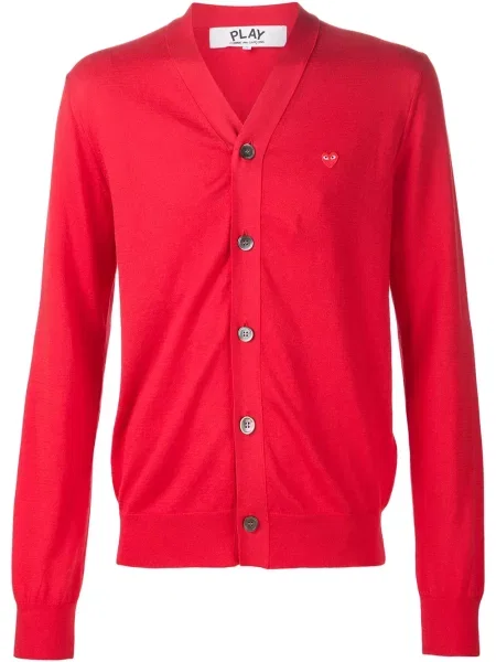 Cardigan Comme Des Garcons Play cu motiv cu inimi roșu