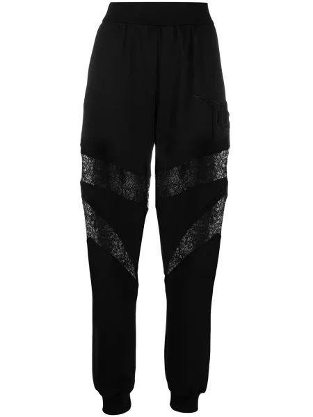 Pantaloni Philipp Plein din dantelă negru
