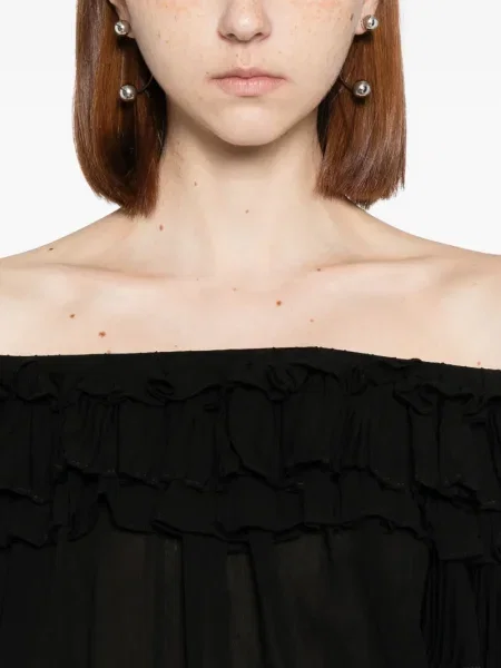 Bluză Cynthia Rowley cu volane negru