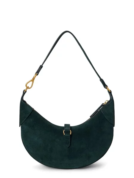 Polo Ralph Lauren geantă shopper pentru femei din piele întoarsă verde