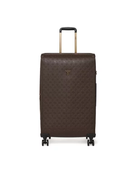 Guess Nagy bőrönd Lenwood Travel Sötét bézs