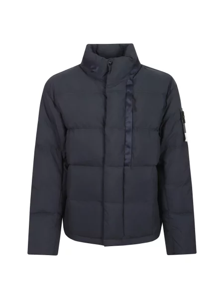 Krótka kurtka puchowa Stone Island z kamieniami niebieska
