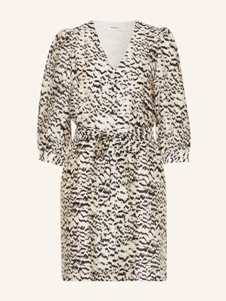 Msch Copenhagen Sukienka Koszulowa Mschphilida Z Rękawami schwarz biała