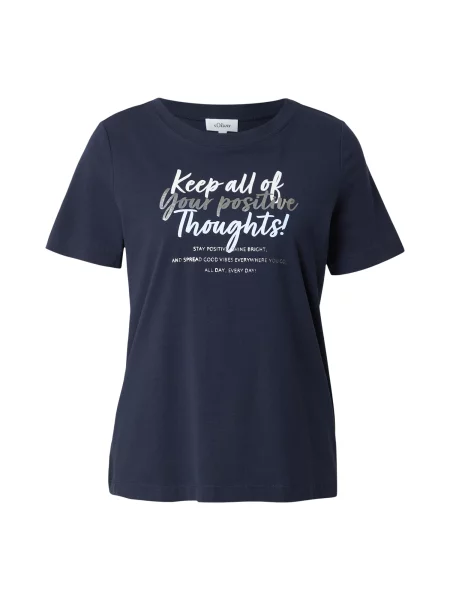 S.Oliver Tricou albastru pastel / albastru închis / argintiu alb