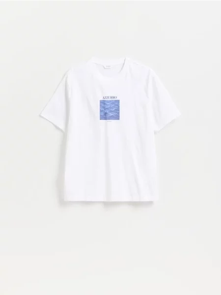 Reserved Tricou regular cu mercerizat alb