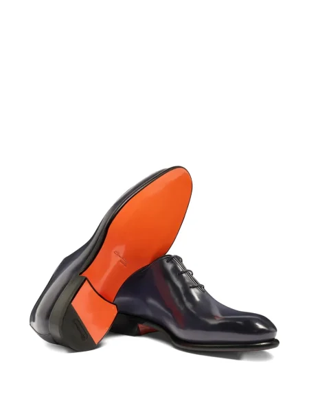 Oxford Santoni cu șireturi din piele albastru