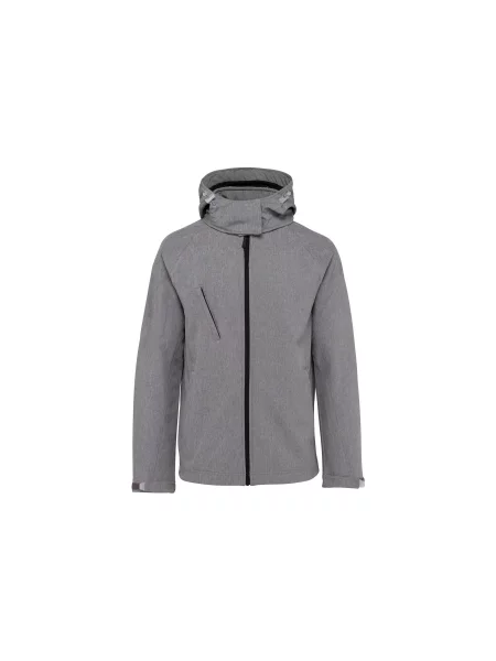 Kurtka z kapturem Kariban Softshell szara