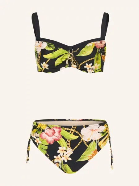 Charmline Bikiny S Kosticemi Imperial Tropics / tmavě žlutá / světle zelená černá