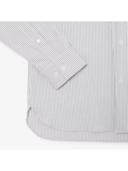 Lacoste Koszula Slim Fit W Paski Z Elastycznej Popeliny biały