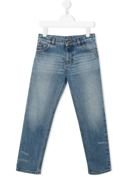 Jeansy straight leg dziecięce Versace niebieskie