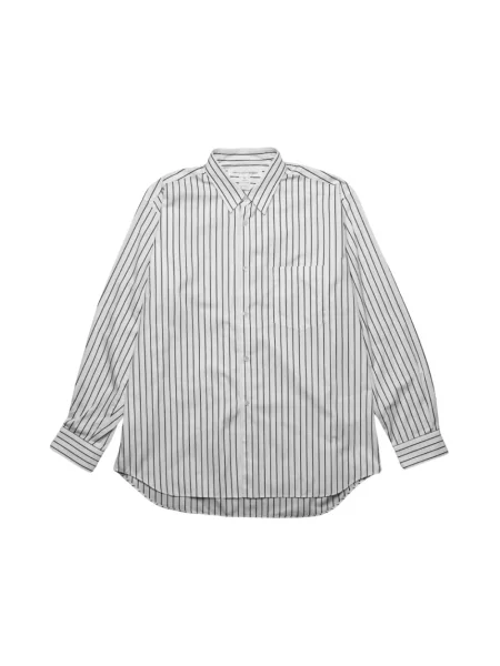 Koszula Comme Des Garcons w paski z paskiem biała