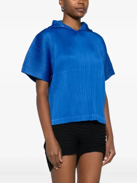 Plisirana majica Pleats Please Issey Miyake plava