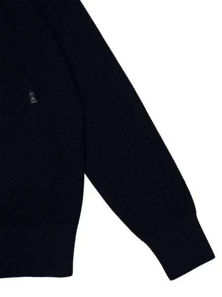 Μπουφάν bomber Piacenza Cashmere κασμίρ μπλε