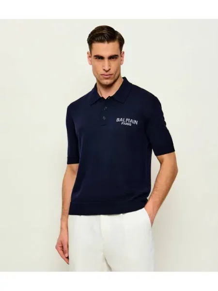 Tricou polo Balmain de lână