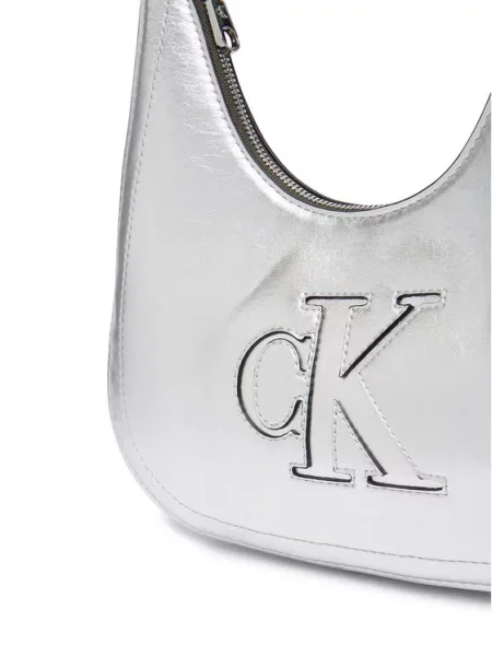 Calvin Klein Geantă Bold Ck Outline Mtl Shoulder Bag Argintiu