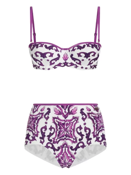 Bikini Dolce And Gabbana z nadrukiem biały