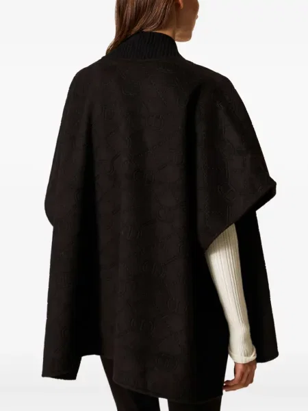 Poncho Twinset cu autograf negru