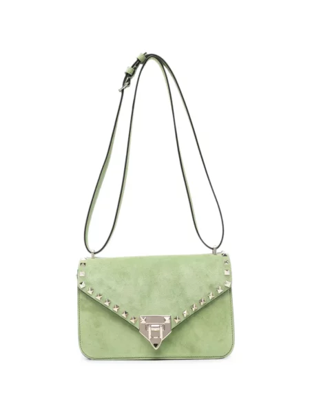Geantă Valentino Garavani din piele verde
