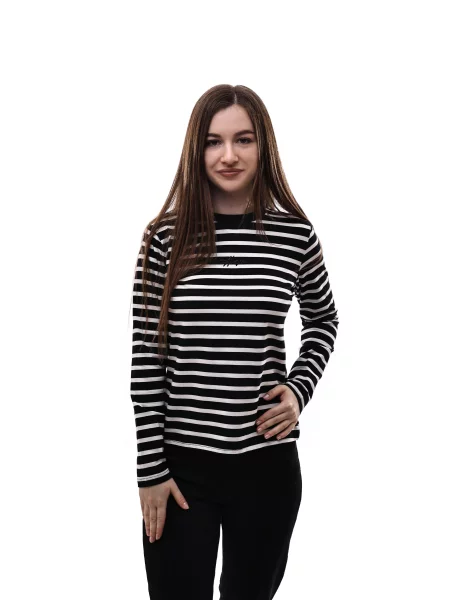 Лонгслів LUMO білий/чорний віскоза/поліестер білий