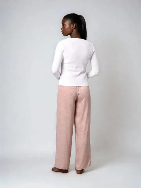 Піжама з довгим рукавом і штанами з легкої тканини Barbie кремовий