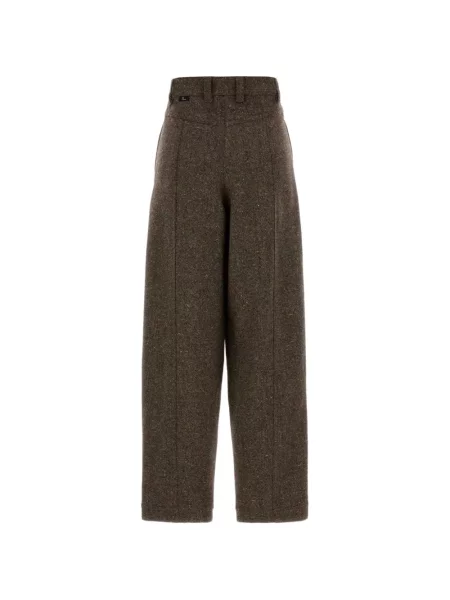 Pantaloni Moncler Grenoble din tweed maro