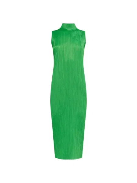 Rochie midi Pleats Please Issey Miyake verde