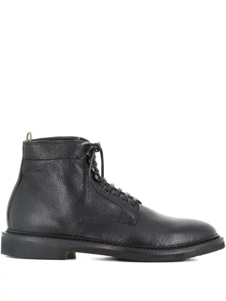 Botine Officine Creative cu șireturi din piele negru