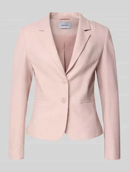 Żakiet o kroju slim fit z kołnierzem z połami More & More różowa