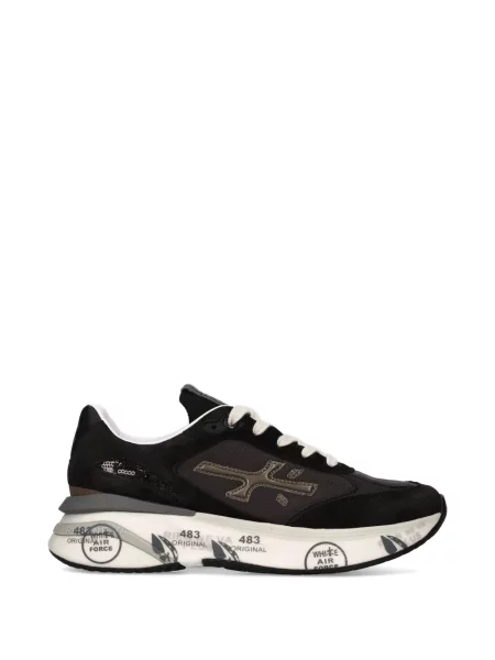 Sneakerși Premiata fără toc cu imagine negru
