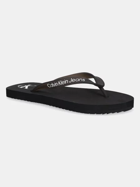 Джапанки Calvin Klein Jeans BEACH SANDAL TRANSPARENT TPU с равна подметка черно