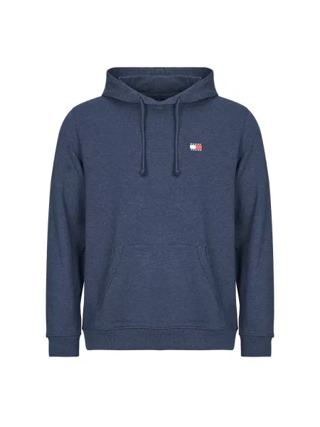 Tommy Jeans pulover s kapuco z bombažem modra