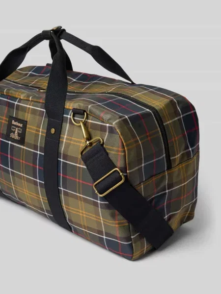 Torba Barbour w kratę z nadrukiem zielona