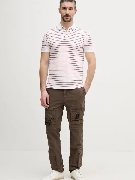 Tommy Hilfiger polo majica z elastanom rdeča
