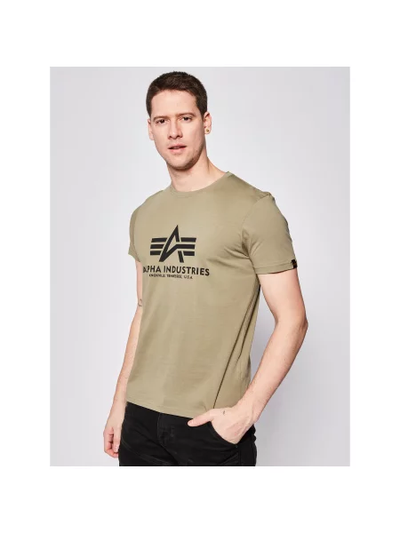 Alpha Industries T-Shirt Basic Regular Fit πράσινο