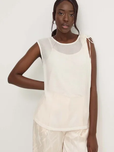 Блуза Answear Lab с изчистен дизайн бяло
