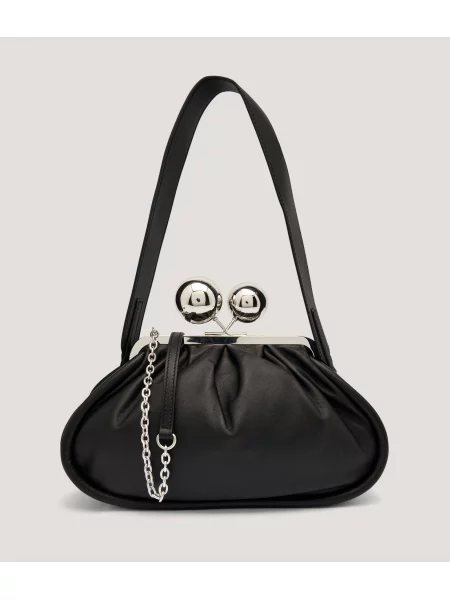 Weekend MaxMara De piele geantă pe umăr Pasticcino MILVANEW negru