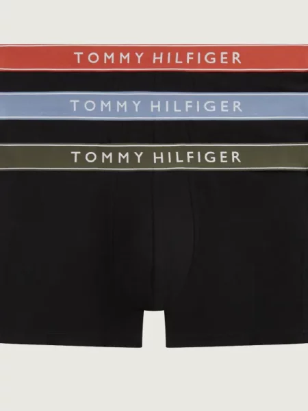 Boxeralsó Tommy Hilfiger Trunk WB 3 pairs brick blue/terra red/army green. Méret: S fekete