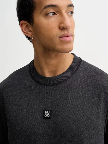 Меланжевая футболка Hugo серая