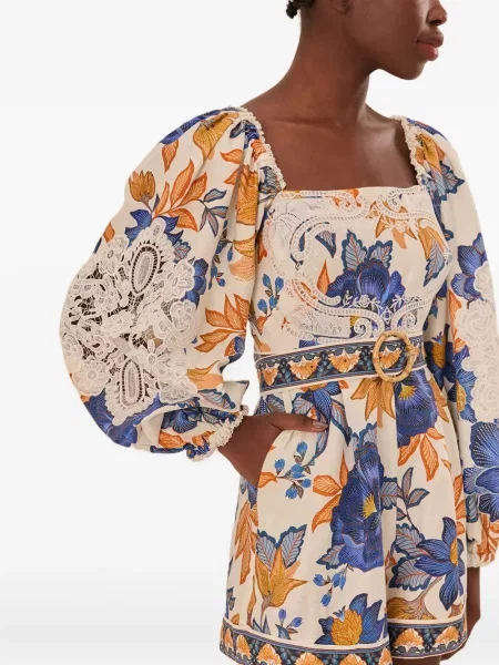 Salopetă Farm Rio cu model floral din dantelă