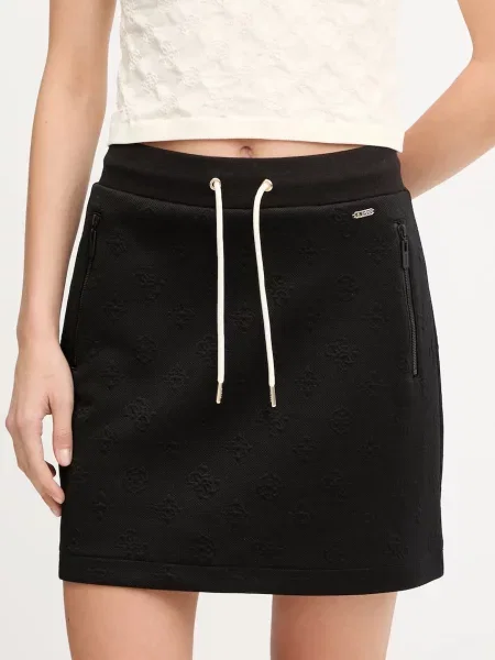 Guess spódnica PEONY mini prosta czarny