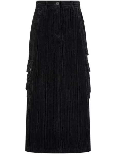 Fustă Studio Tomboy de catifea cord negru