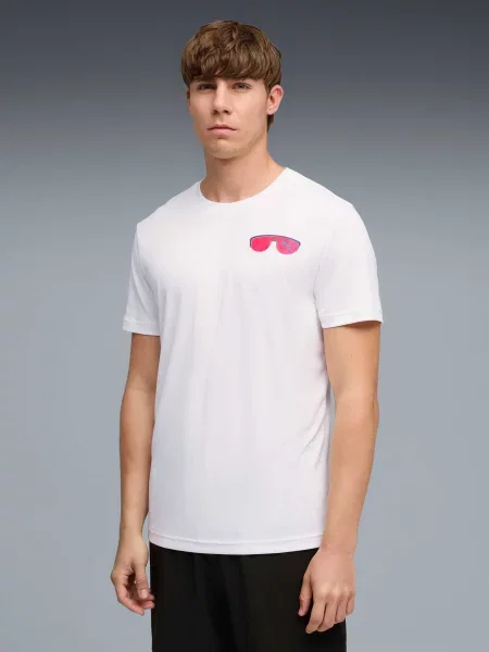 Графический футболка Puma для бега белая